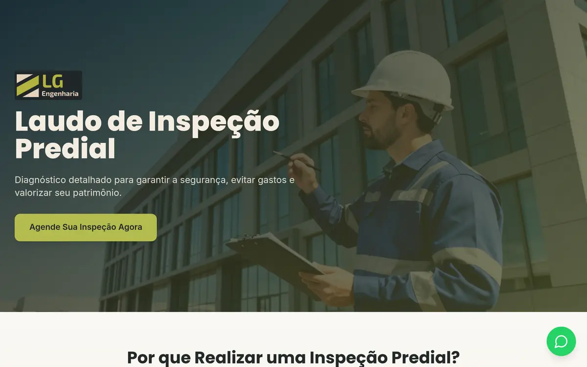 Página inicial do projeto Lucas Gabriel Engenharia